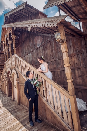 Ảnh cưới đẹp ngoại cảnh ở phim trường Lamour