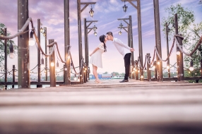 Ảnh cưới đẹp ngoại cảnh ở phim trường Lamour