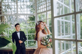 Ảnh cưới đẹp ngoại cảnh ở phim trường Lamour