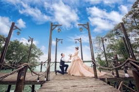 Ảnh cưới đẹp ngoại cảnh ở phim trường Lamour