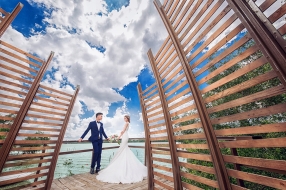 Ảnh cưới đẹp ngoại cảnh ở phim trường Lamour