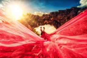 Ảnh cưới đẹp ngoại cảnh ở phim trường Lamour