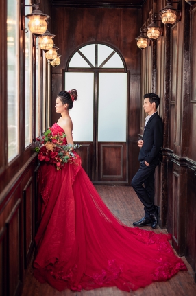 Ảnh cưới đẹp ngoại cảnh ở phim trường Lamour