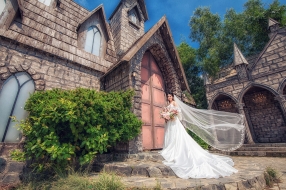 Ảnh cưới đẹp ngoại cảnh ở phim trường Lamour