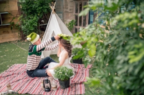 Ảnh cưới đẹp ngoại cảnh ở phim trường Lamour