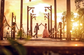 Ảnh cưới đẹp ngoại cảnh ở phim trường Lamour